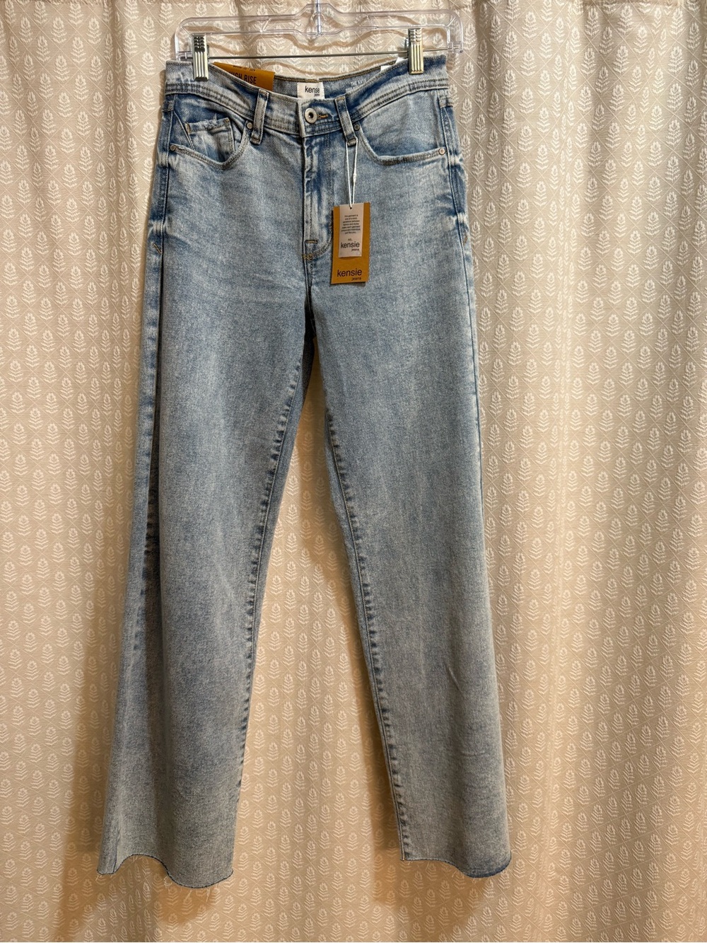 Kensie Washed Light Blue Wide-Leg High-Rise Jeans